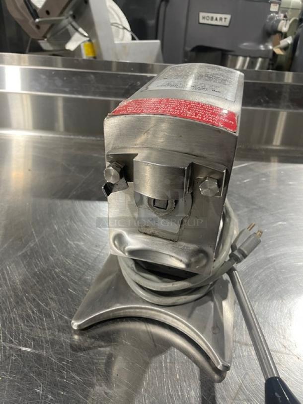 Edlund Model 270 stainless steel electric can opener, 2-speed, heavy-duty, countertop, in good condition, 115V plug.