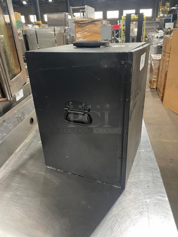 Forbes Ultra Series 3-Tier Insulated Food Carrier, Model 6272, black, stainless steel interior, commercial-grade, 120V.