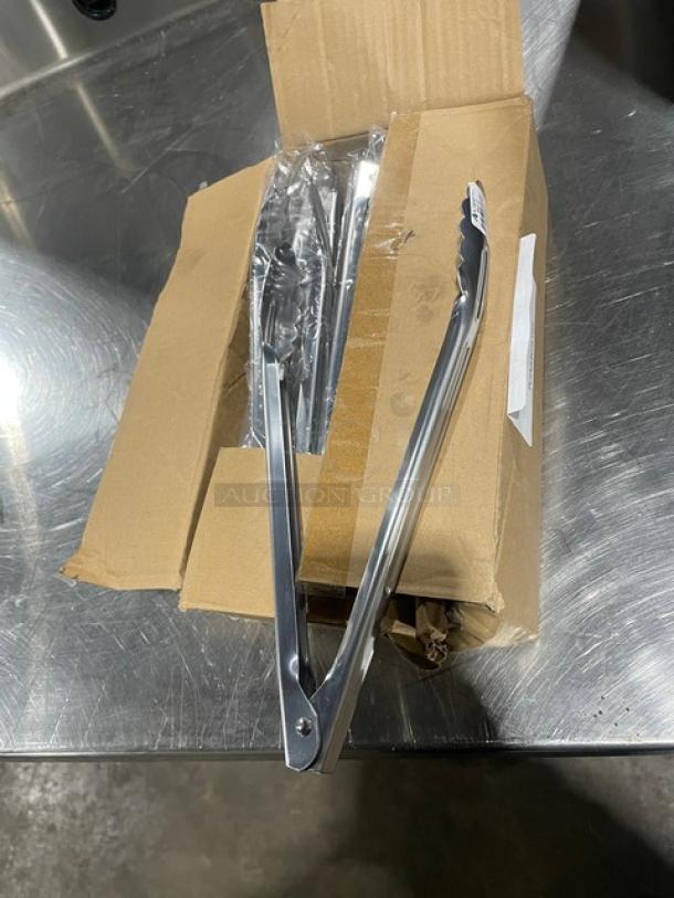 NEW Adcraft XHT-12 commercial stainless steel 12" utility tong in box. Heavy-duty, ideal for food service use.