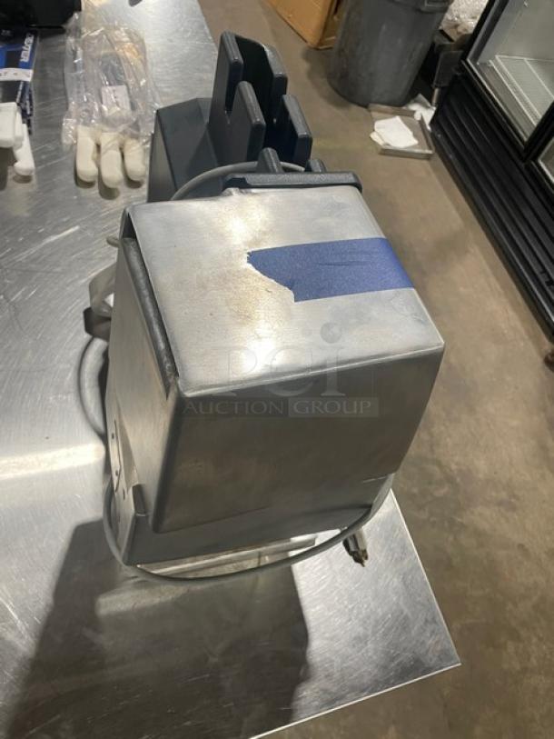 Hobart SteakMaster Series 4031 commercial meat tenderizer, stainless steel, electric, 115V, shown with power cord, fair condition.