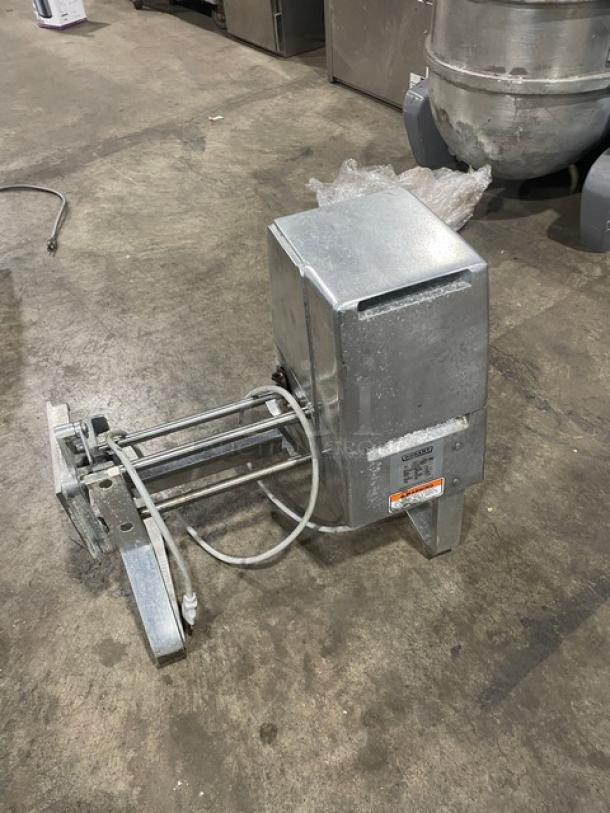 Hobart Model 403 commercial meat tenderizer, stainless steel, electric, 115V, 1 Phase, on legs, serial 311471015, used.