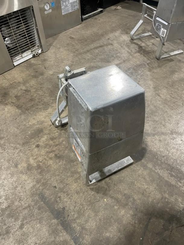 Hobart Model 403 commercial stainless steel meat tenderizer, electric powered, 115V, 1 phase, on legs, visible wear.