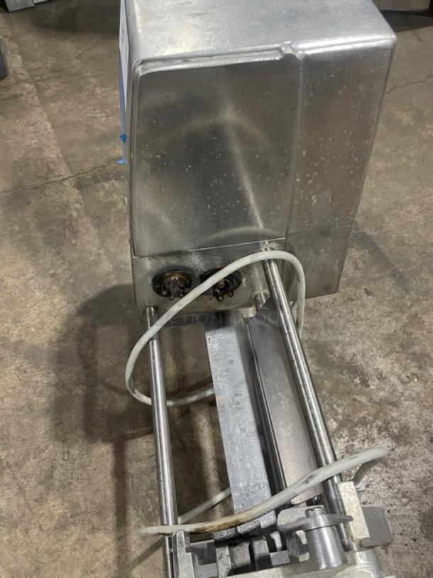 Hobart Model 403 commercial meat tenderizer, stainless steel, electric, on legs, 115V, used condition.