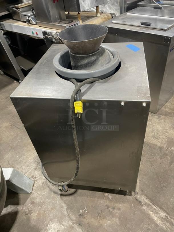 AM Manufacturing R900RT commercial dough rounder, stainless steel, electric, 120V, 1 phase, on casters, good condition.