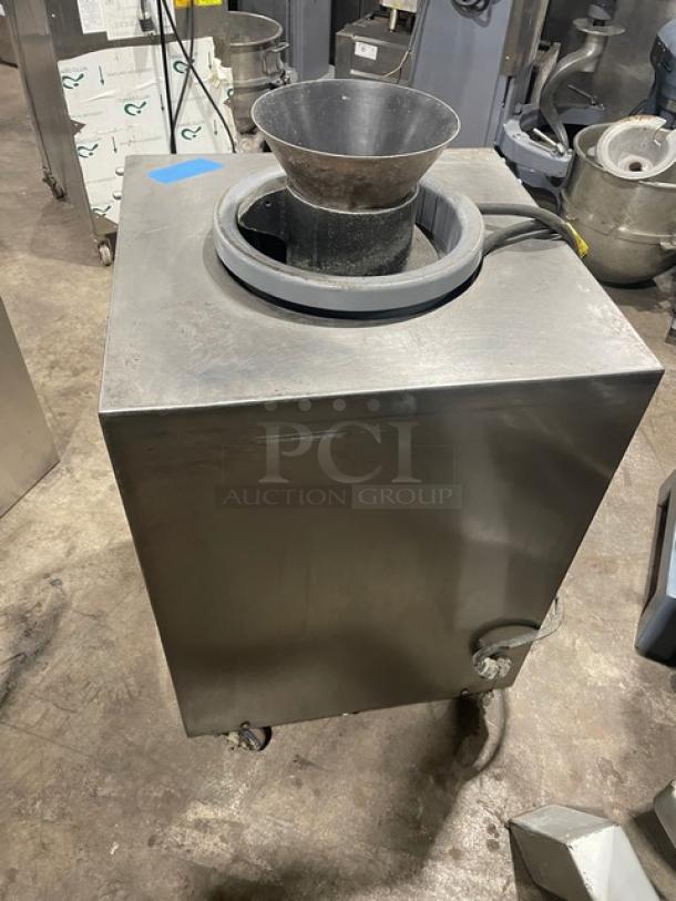 Commercial AM Manufacturing dough rounder, Model R-900RT, stainless steel, electric, 120V, on casters, used condition.