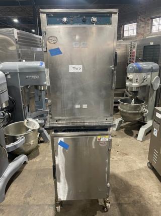 Alto-Shaam Halo Heat Series Commercial Stainless Steel Double Stacked Electric Powered Cook & Hold Oven! With Wired Oven Racks! Model: 1000-TH/II SN: 487846-001! 208-240V 1 Phase! On Casters! 2X Your Bid! - Item #1221984