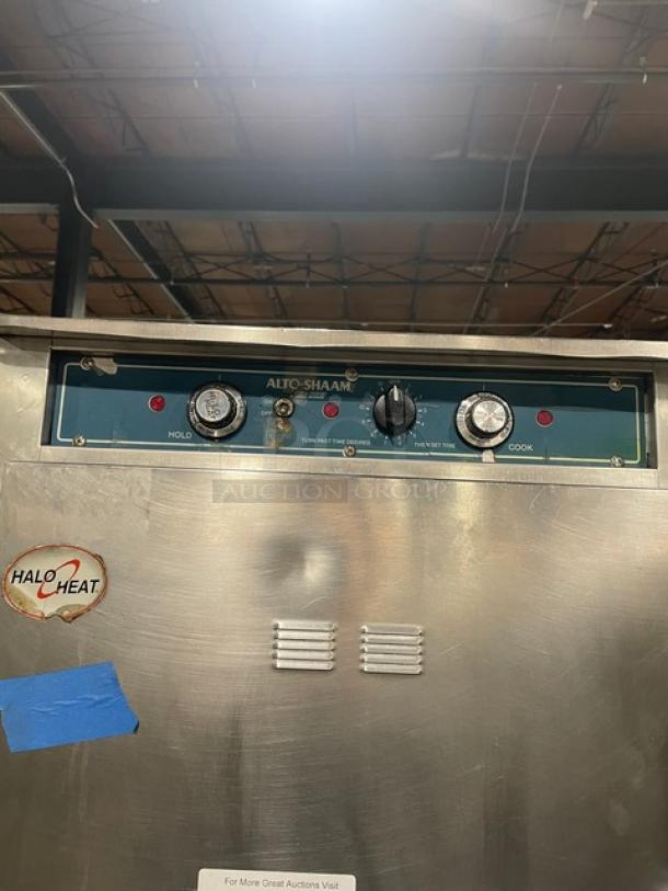 Alto-Shaam 1000-TH/II Double Stacked Commercial Cook & Hold Oven, stainless steel, wired racks, Halo Heat, 208-240V.