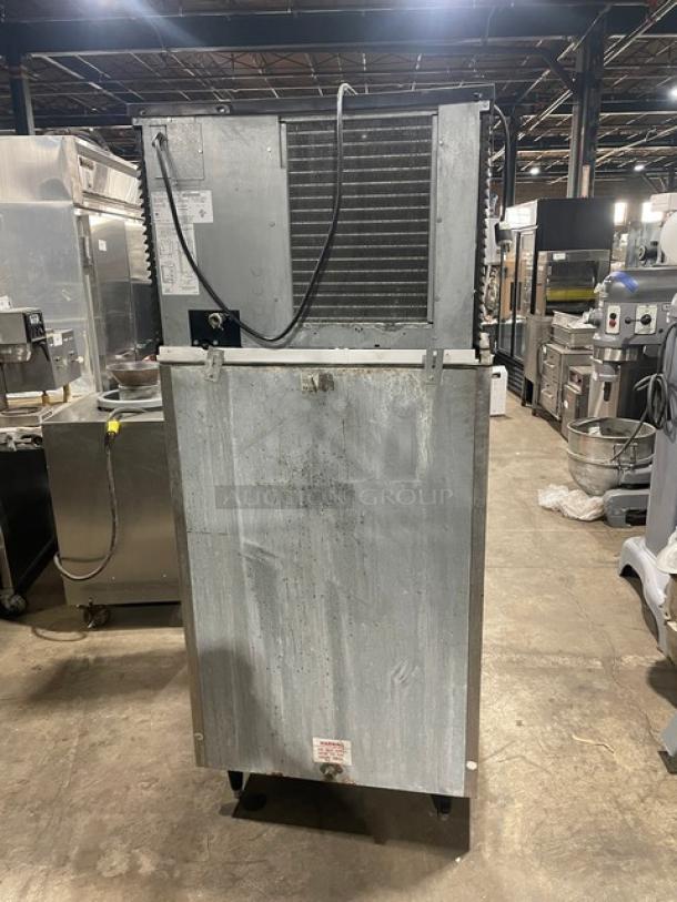 Manitowoc Indigo Series ice maker, model ID0452A-161, stainless steel, with bin, on legs, energy-efficient, commercial-grade.