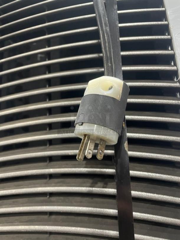 Manitowoc Indigo Series ice maker plug detail on metal vent. Model ID0452A161. Electric, Energy Star certified.