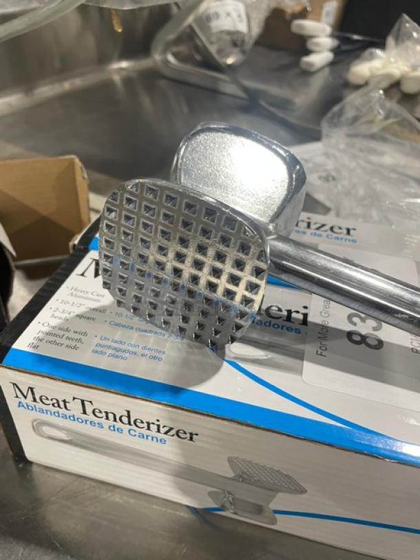 NEW Adcraft MTA10 aluminum meat tenderizer with 2-3/4" square head, grid pattern. Comes in original packaging.