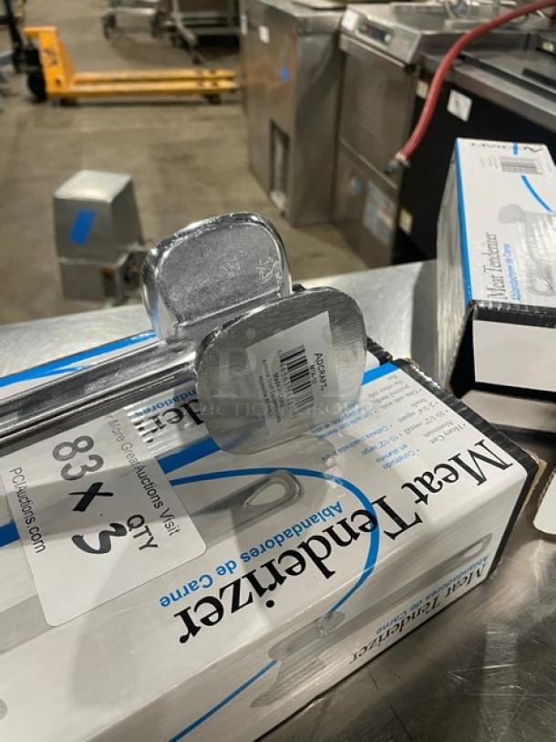 NEW Adcraft Commercial Aluminum 2-3/4" Square Head Meat Tenderizer, Model MTA-10, with box, pristine condition.