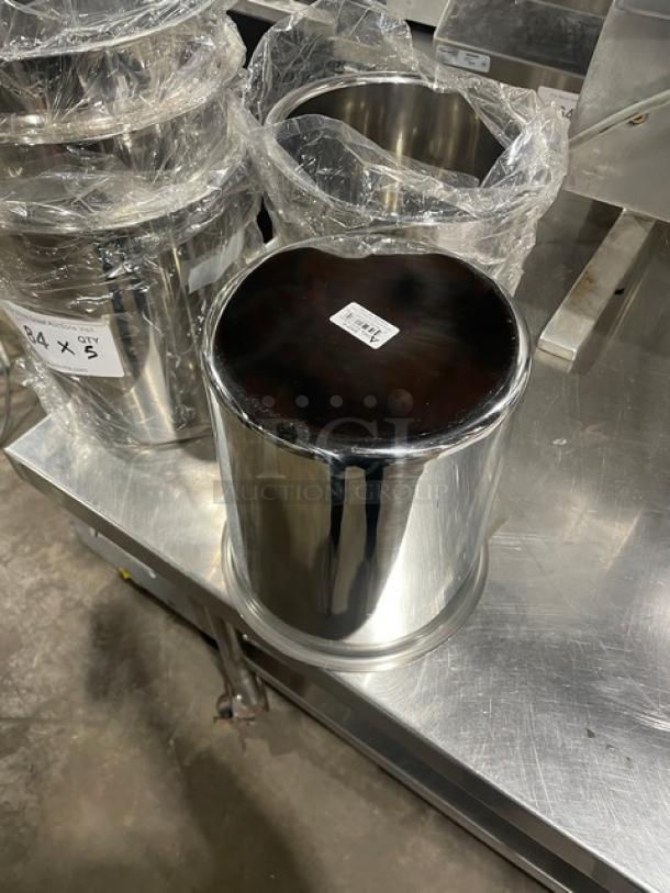 NEW Adcraft BMP-6 Stainless Steel Bain Marie Pot, 6 Qt, Mirror Finish, Excellent Condition, Model BMP6.