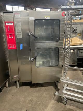 Wow! Alto-Shaam Combitherm Series Commercial Stainless Steel Natural Gas Powered Full-Height FULL ROLL IN RACK Combi Oven! With Full-Size Rack! On Legs! WORKING WHEN REMOVED! - Item #1221990