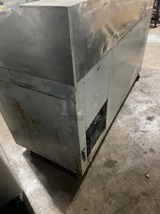 Bari stainless steel 2-door refrigerated pizza dough retarder table with marble top. Features visible signs of wear.