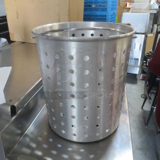 12x13 aluminum steamer basket, perforated for steam circulation, durable construction, used condition.