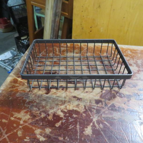 NEW GET metal basket, 12x9x4 inches, grid design, black finish, excellent condition. Perfect for storage or display.