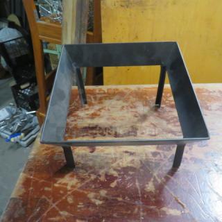 New black metal holder, 8.5x8.5x6 inches, featuring sturdy construction and square design, 7XBID model.