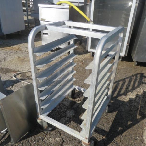 One Channel aluminum half-size speed rack with casters, model HT307, 15x18x30 inches, used condition, priced at $208.49.