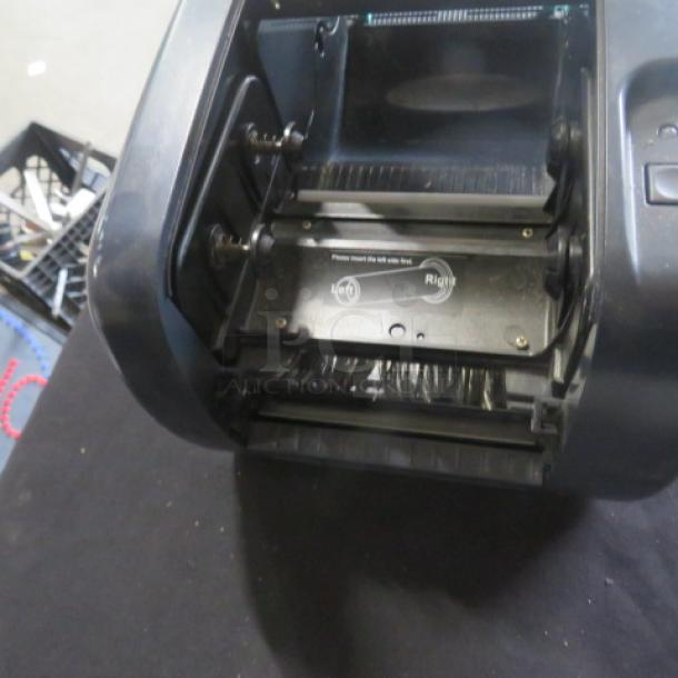 Cub Printer Model CB-534E, open view, showing internal components; black exterior; used condition.