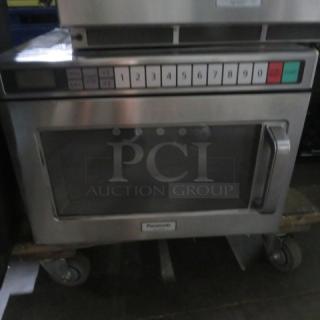 Panasonic Commercial Microwave NE-12521, 120 Volt, stainless steel, keypad control, 16.5x21x12 inches, good condition.