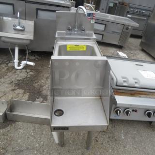 Perlick stainless steel hand sink with faucet and blender shelf, 12x30x36 inches, used condition, includes model label.