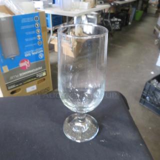 New 14oz stem beer glass with a clear, sleek design. In excellent condition, perfect for collectors or casual use.