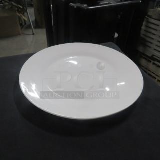 10.5 Inch Royal Norfolk Plate, white ceramic, pristine condition, smooth surface, no visible markings or tags.
