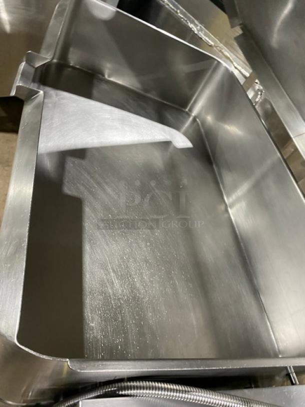 Groen NFHPE4 40 Gal. stainless steel tilt skillet with single spout faucet, on legs. Natural gas powered, 1 phase.