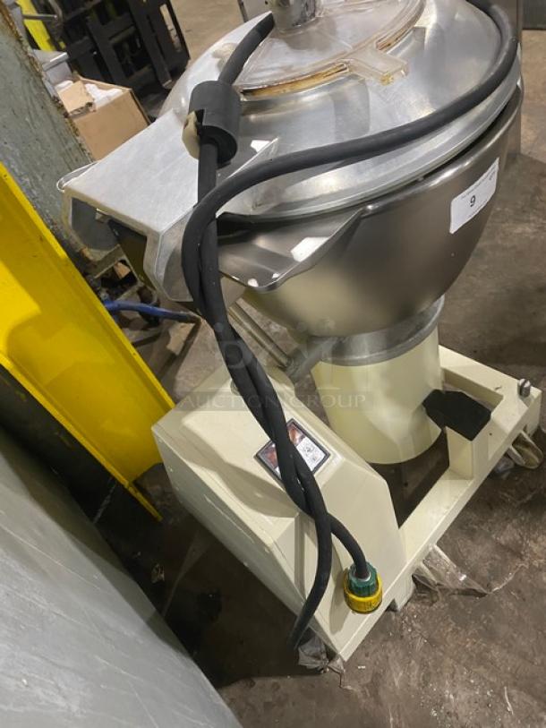 Stephan VCM44 commercial electric cutter/mincer/mixer with stainless steel tilting bowl, 208V on casters, in good condition.