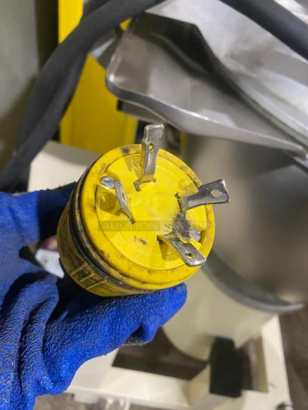 Stephan VCM44 electric floor model cutter/mincer/mixer with stainless steel tilting bowl, 208V plug, on casters.