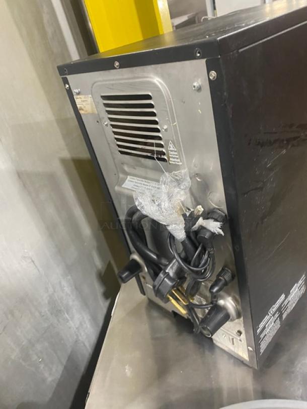 MerryChef Eikon E2S commercial countertop rapid cook oven, black, electric, 208/240V, 1 phase, late model, visible cords.