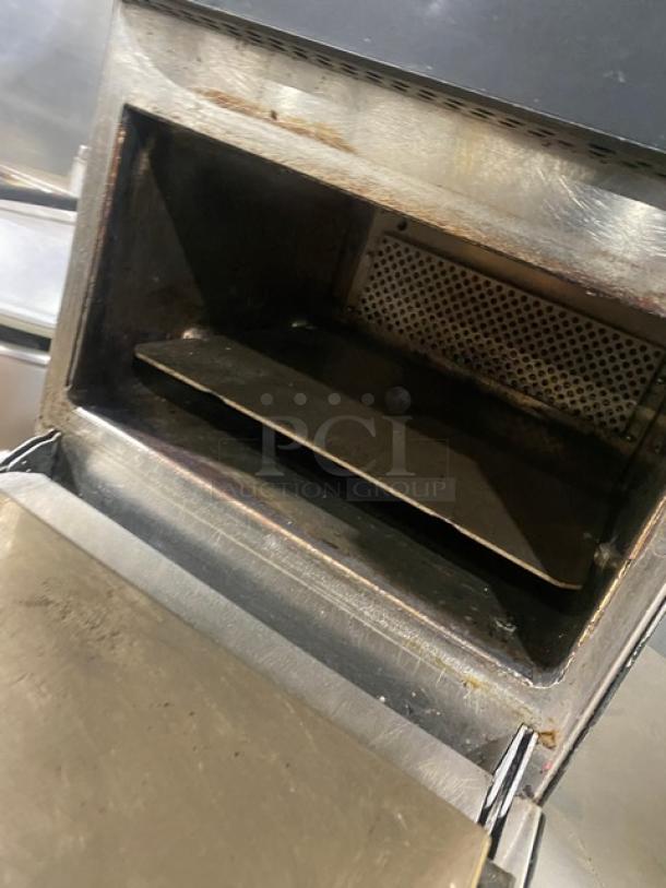 MerryChef Eikon E2S commercial countertop high-speed oven, black, electric, good condition, 208/240V, 1-phase.