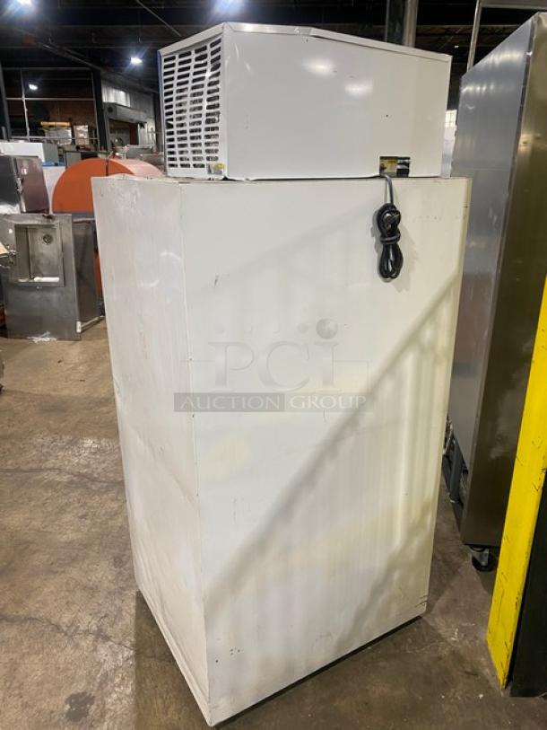 Leer Commercial white single glass swing door reach-in ice merchandiser freezer, model 301UC25MG, SN: HAA-0404.