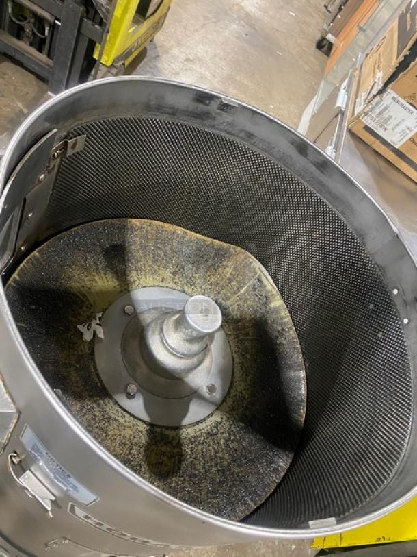 Hobart Model 6460C commercial potato peeler, 60 lb. capacity, electric powered, on legs, used condition, 115V, 1 phase.