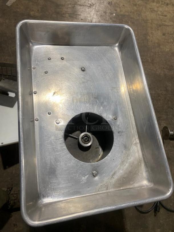 Commercial stainless steel electric countertop burger patty forming machine, 115V, 1 phase. Good condition.