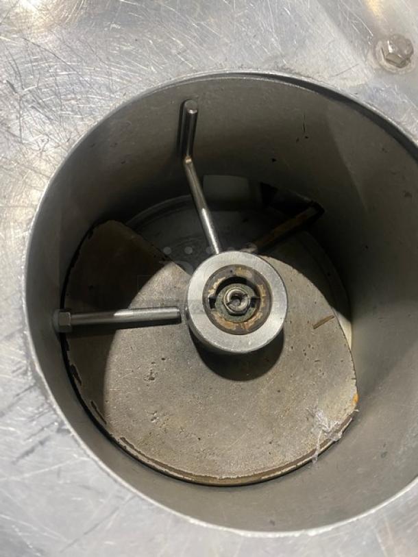 Commercial stainless steel electric burger patty forming machine, 115V 1 Phase, visible components in used condition.