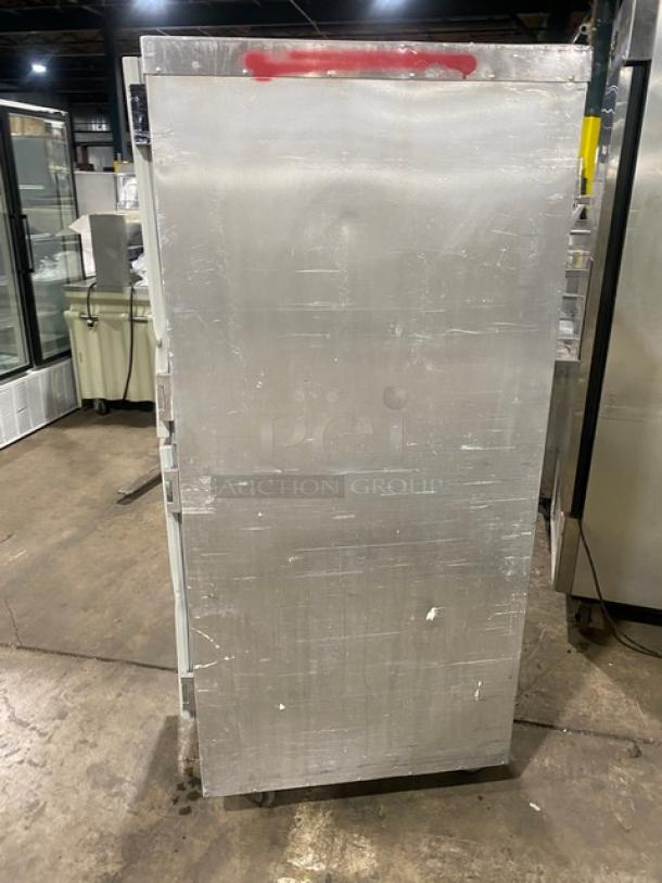 Metro Flavor Hold Series insulated mobile heated holding/proofing cabinet, model C199H1N, on casters, with wide pan slides, 120V.