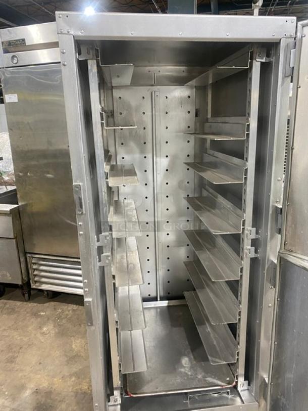 Metro Flavor Hold Series insulated heated holding/proofing cabinet, Model C199H1N, with wide pan slides, on casters.