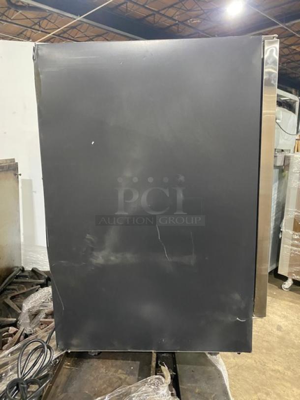 Asbury MIM50P stainless steel ice maker/bin combo, Energy Star certified, electric, condition shows surface wear.