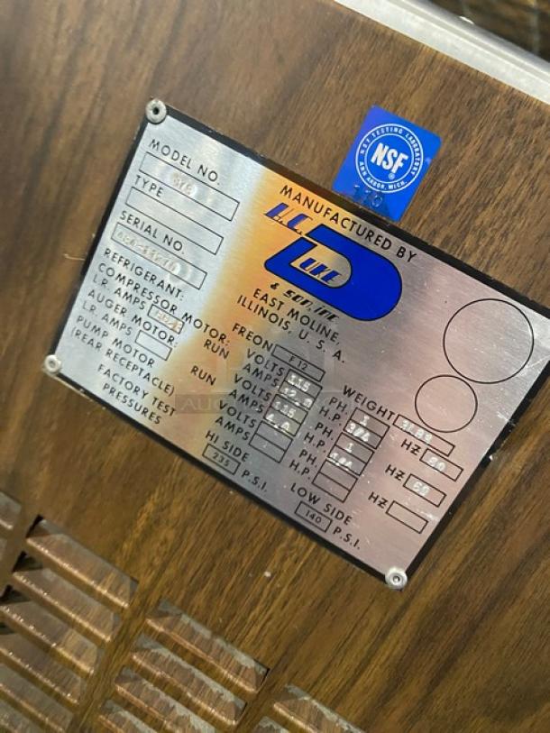 Duke Commercial Stainless Steel Electric Wooden-Style Slush Machine, Model 876, NSF Certified, on casters, 115V 1 Phase.