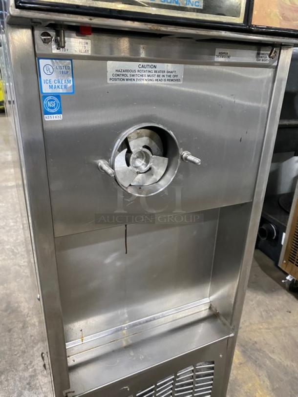 Electro Freeze 33S-237 single flavor soft serve machine, stainless steel, on casters, 208-230V, electric powered, used condition.