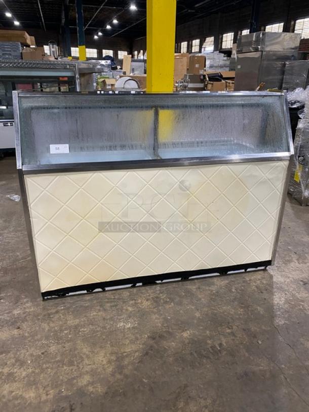 Beverage-Air BRT68P Ice Cream Dipping Cabinet, white, 68", with sneeze guard, rear access doors, commercial use, 115V.