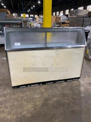 Beverage-Air BRT68P Ice Cream Dipping Cabinet, white, 68", with sneeze guard, rear access doors, commercial use, 115V.