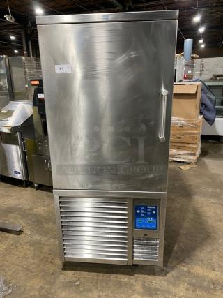 Irinox HC14150 commercial stainless steel blast chiller, single door, electric, 208V, on casters, with control panel.