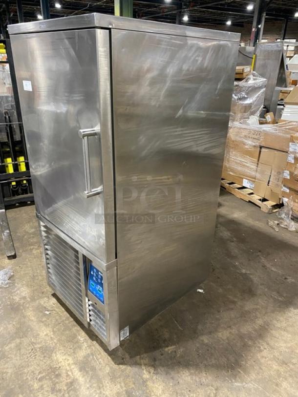 Irinox HC14150 stainless steel blast chiller/shock freezer, single door, electric-powered, 208V 3 phase, on casters.
