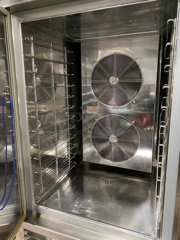 Irinox HC14150 commercial stainless steel blast chiller, electric-powered, single door, with casters, 208V 3-phase; excellent condition.