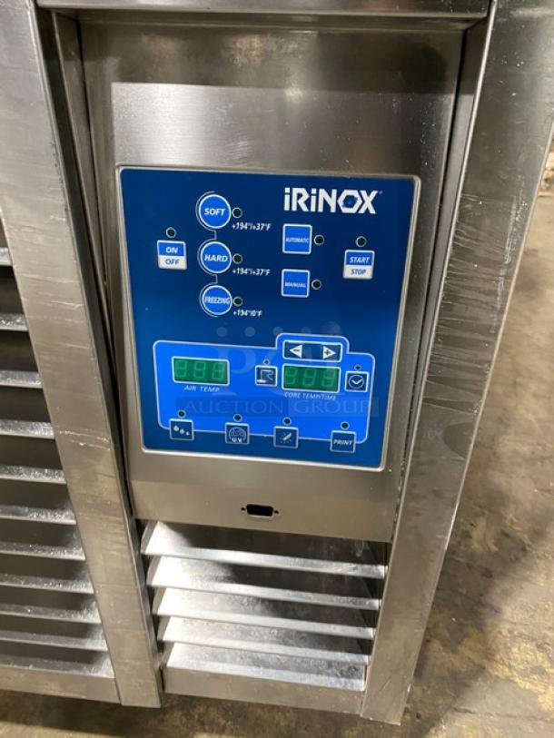 Irinox Commercial Stainless Steel Blast Chiller Model HC14150, features digital controls, on casters, 208V 3 Phase.