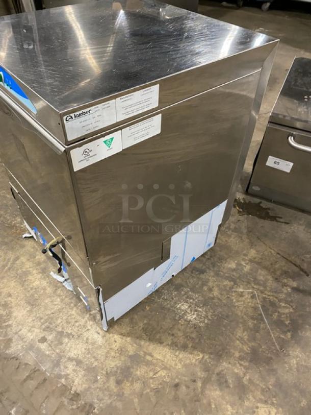 Lamber DSP4PS 2021 commercial stainless steel undercounter dishwasher, excellent condition, electric, 208-240V, labels visible.