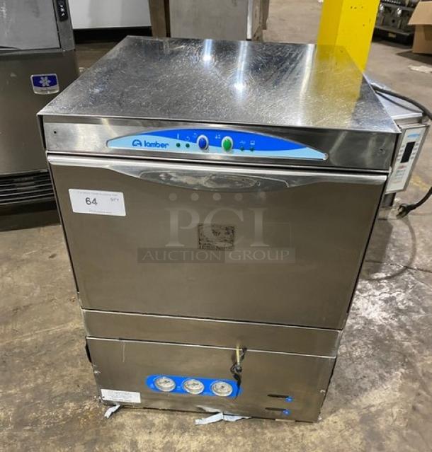 Lamber DSP4PS stainless steel undercounter dishwasher, 2021 model. High-temperature, electric, 208-240V, 1 Phase.