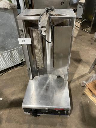 Star Max VBG30 stainless steel vertical gyro broiler, natural gas, 120V 1 phase, on legs, SN: VBG300116A0007.